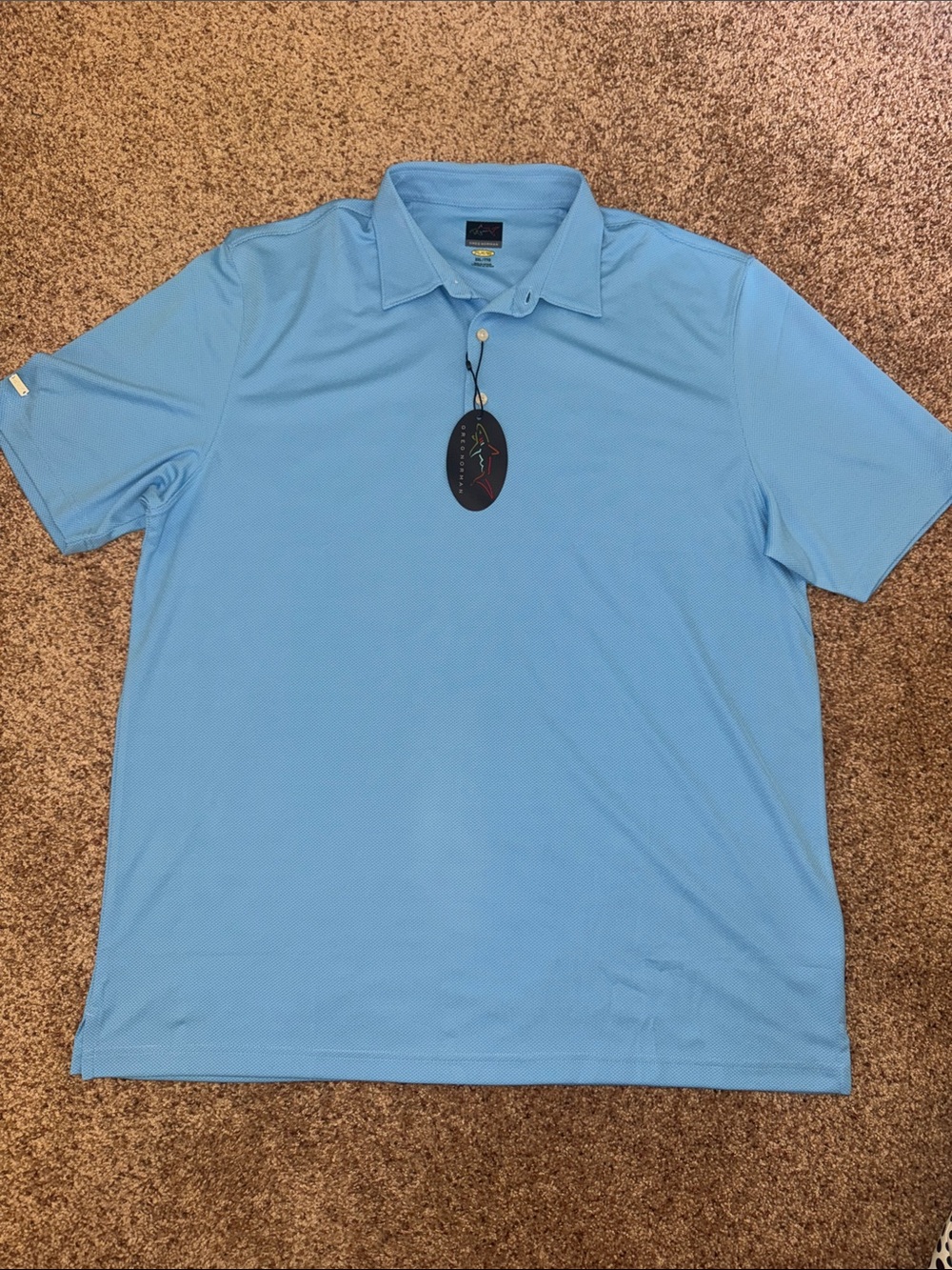 Greg Norman Collection Light Blue Speckled Polo - XXL